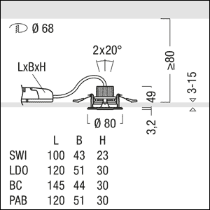 Zumtobel 60 818 938 Micros2 R68 800 927 Ldo Wfl Dwh Wh